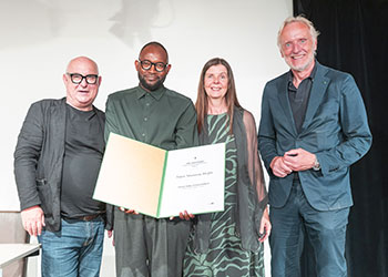 Klaus Kastberger, Fiston Mwanza Mujila, Astrid Poier-Bernhard, Stadtrat Günter Riegler
