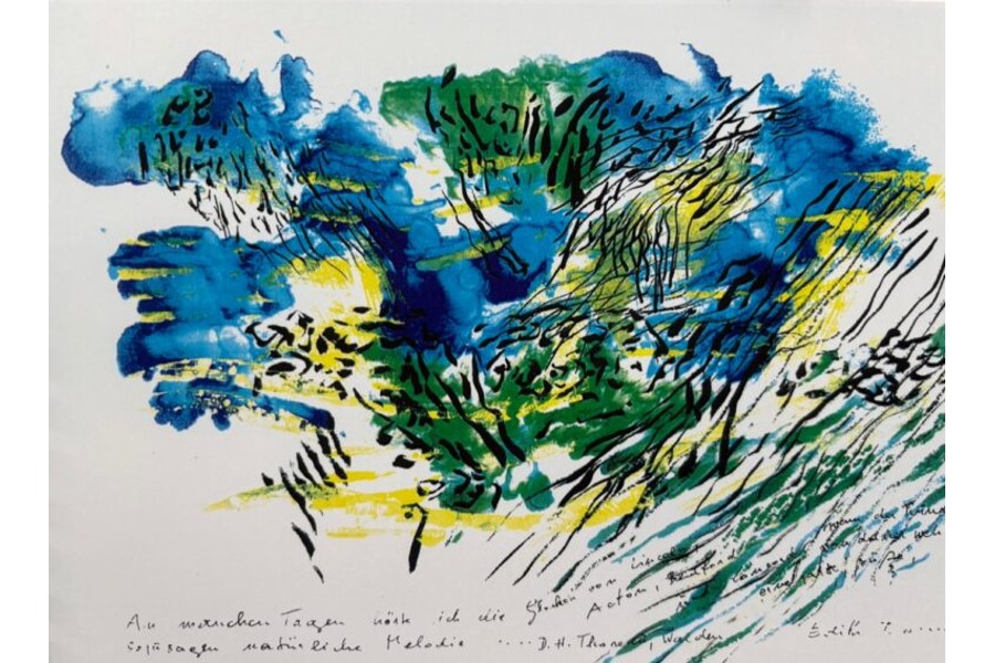 Edith Temmel WALDEN, 2024, Monotypie in Farbe