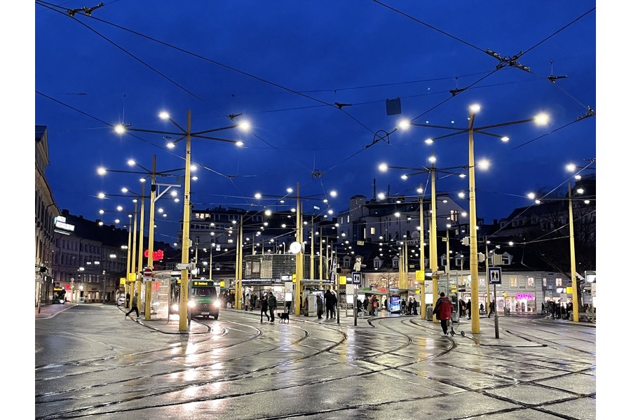 Jakominiplatz bei Nacht