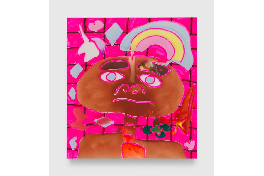 Foto: Katherine Bernhardt Polaris, 2025 Acryl- und Sprühfarbe auf Leinwand