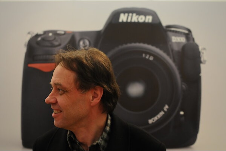Foto: Michael Schuster, Autofokusfalle, 2008 (Porträt Rainer Fuchs) Sujet der Veranstaltung